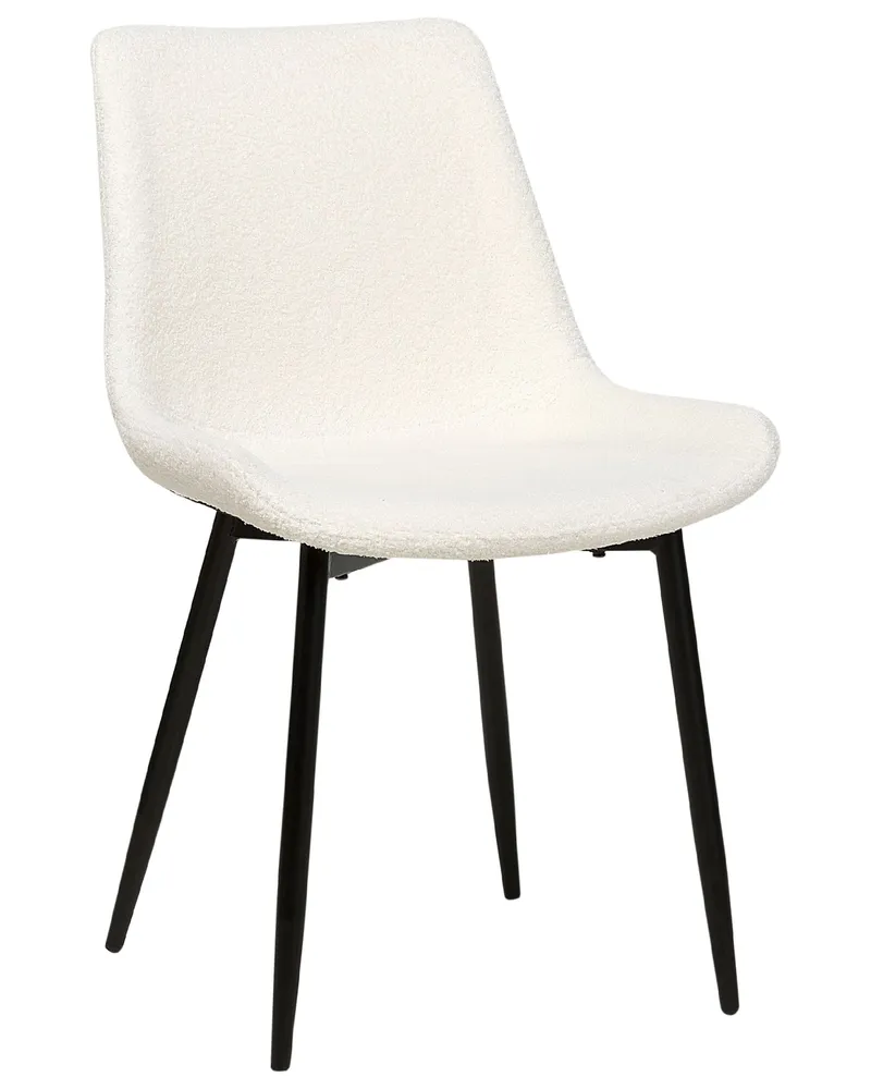 Set di 2 sedie da pranzo bouclé bianco AVILLA