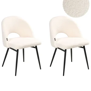 Set di 2 sedie da pranzo bouclé bianco ONAGA