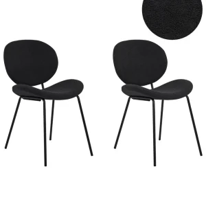 Set di 2 sedie da pranzo bouclé nero LUANA