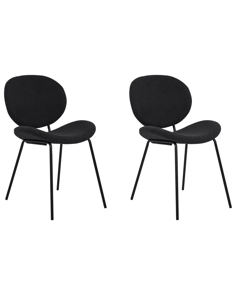 Set di 2 sedie da pranzo bouclé nero LUANA