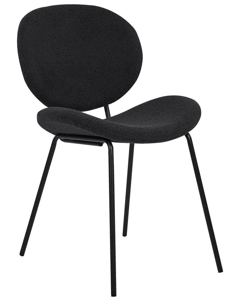 Set di 2 sedie da pranzo bouclé nero LUANA