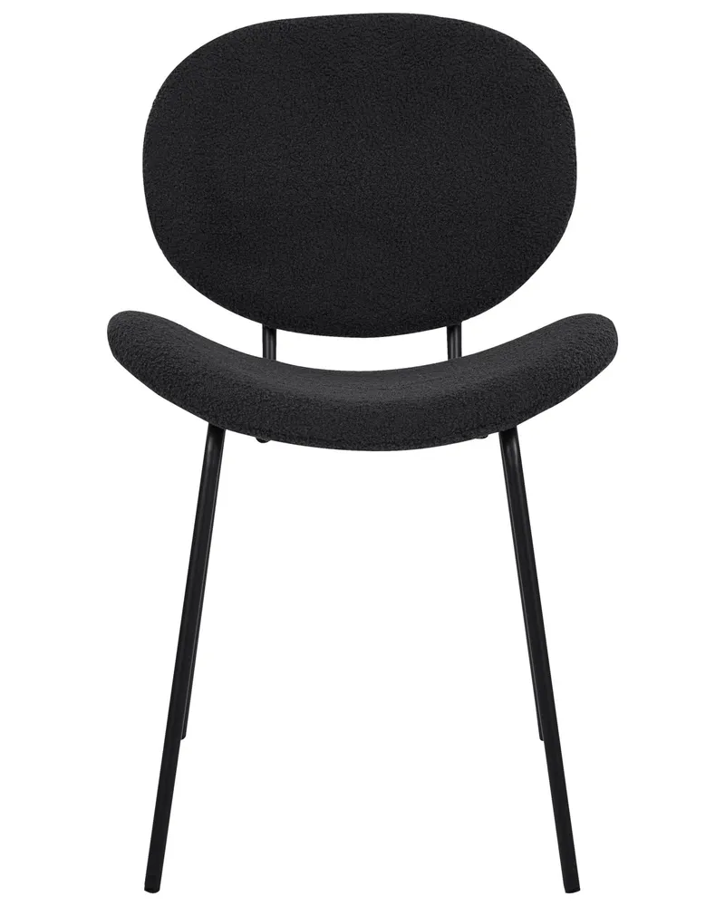 Set di 2 sedie da pranzo bouclé nero LUANA