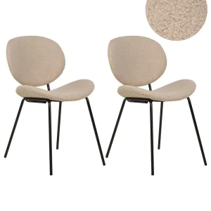 Set di 2 sedie da pranzo bouclé tortora LUANA