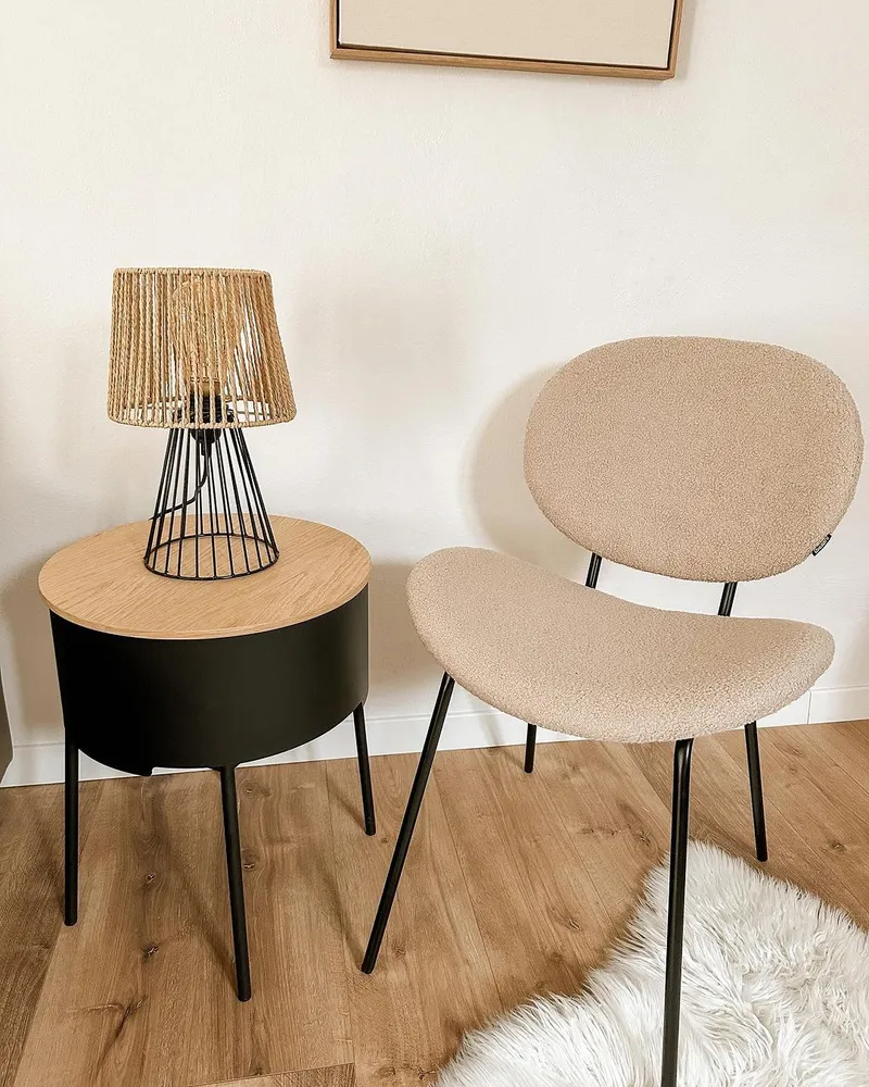 Set di 2 sedie da pranzo bouclé tortora LUANA