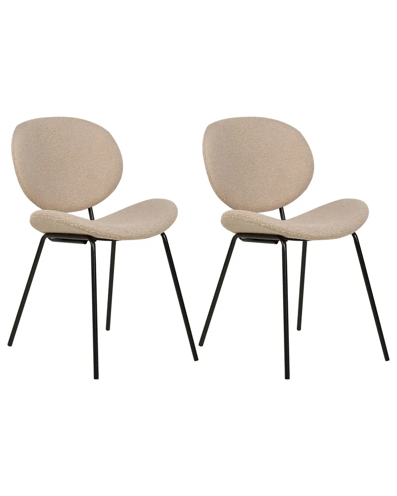 Set di 2 sedie da pranzo bouclé tortora LUANA