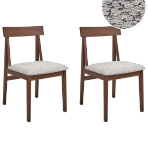 Set di 2 sedie da pranzo legno cupo e grigio ISLE