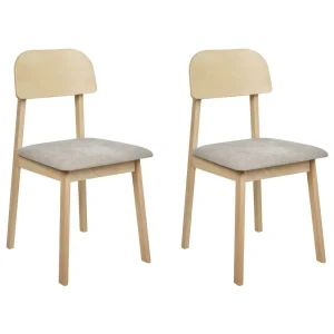 Set di 2 sedie da pranzo legno evidente e tortora SCANDIA