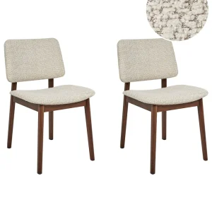 Set di 2 sedie da pranzo legno scuro e panna BLANE
