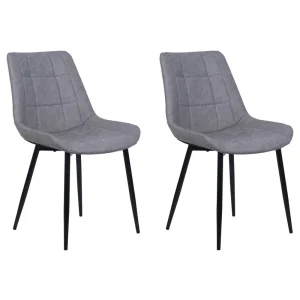 Set di 2 sedie da pranzo pelle sintetica grigia MELROSE II