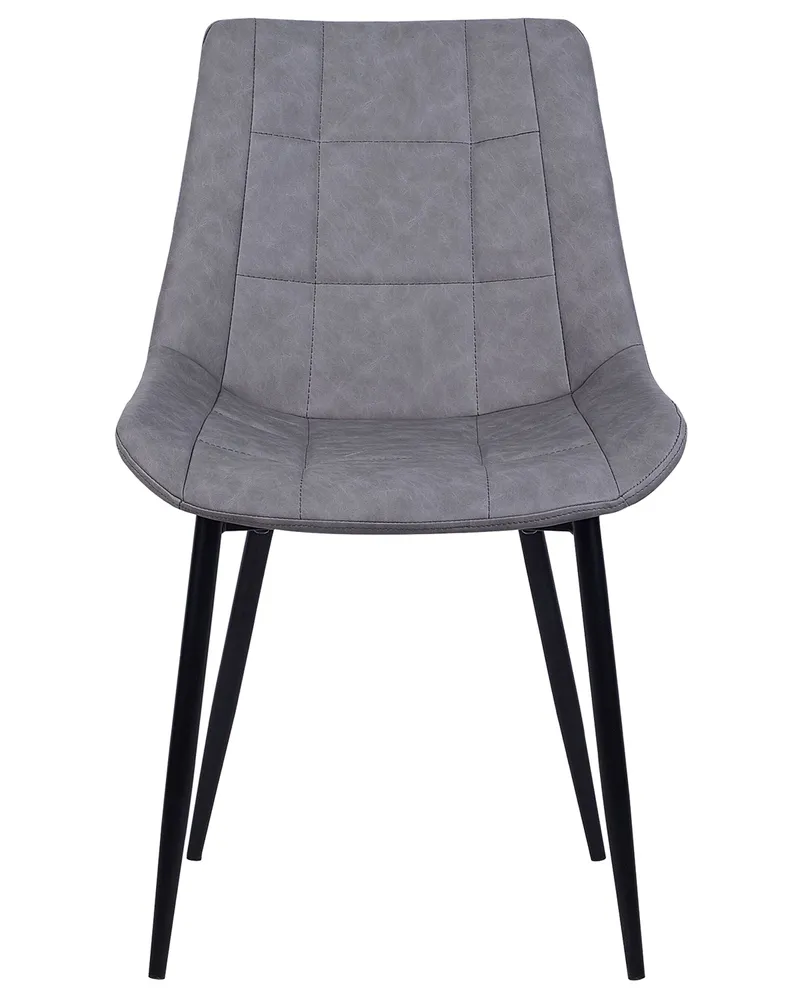 Set di 2 sedie da pranzo pelle sintetica grigia MELROSE II
