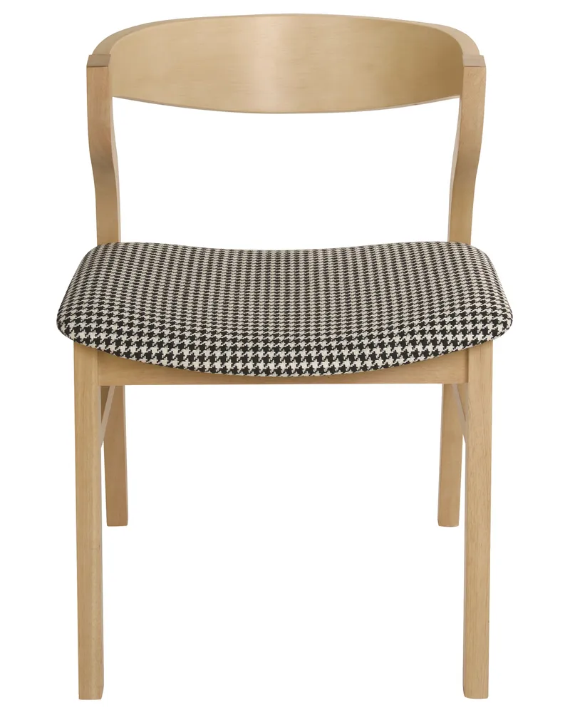 Set di 2 sedie da pranzo pied de poule e legno evidente MAROA