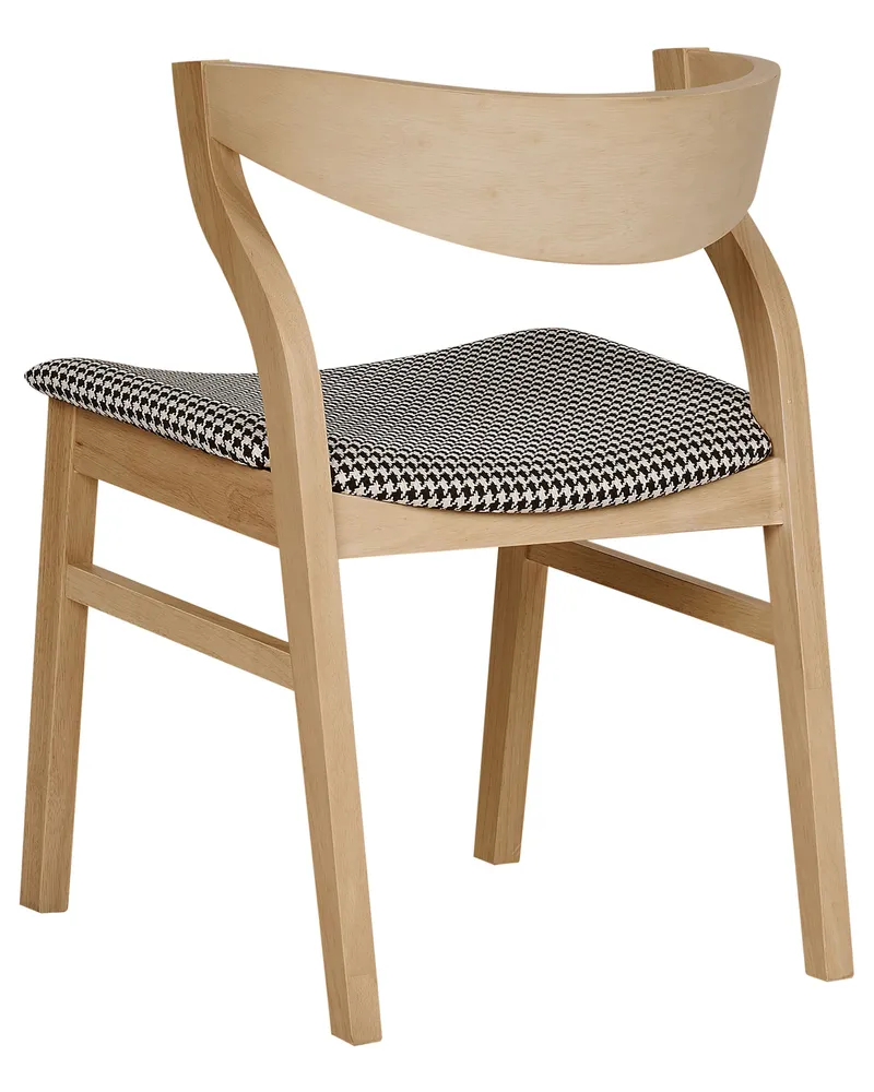 Set di 2 sedie da pranzo pied de poule e legno evidente MAROA