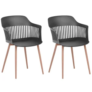 Set di 2 sedie da pranzo plastica nera BERECA