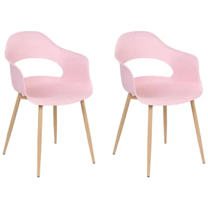 Set di 2 sedie da pranzo rosa UTICA