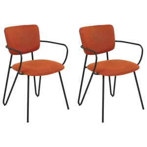 Set di 2 sedie da pranzo tessuto arancione ELKO