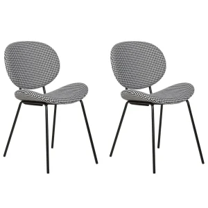 Set di 2 sedie da pranzo tessuto bianco e nero LUANA