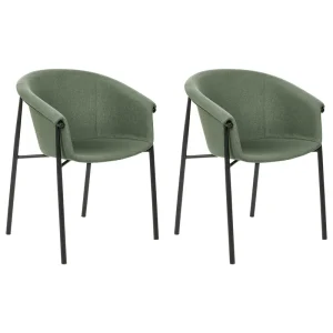 Set di 2 sedie da pranzo tessuto verde AMES