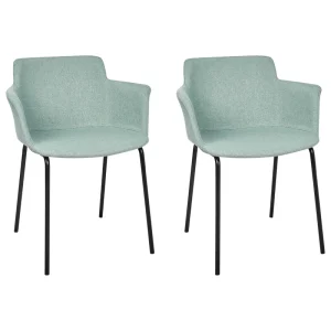 Set di 2 sedie da pranzo tessuto verde menta BELFIELD