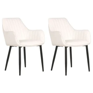 Set di 2 sedie da pranzo velluto bianco imbrattato WELLSTON