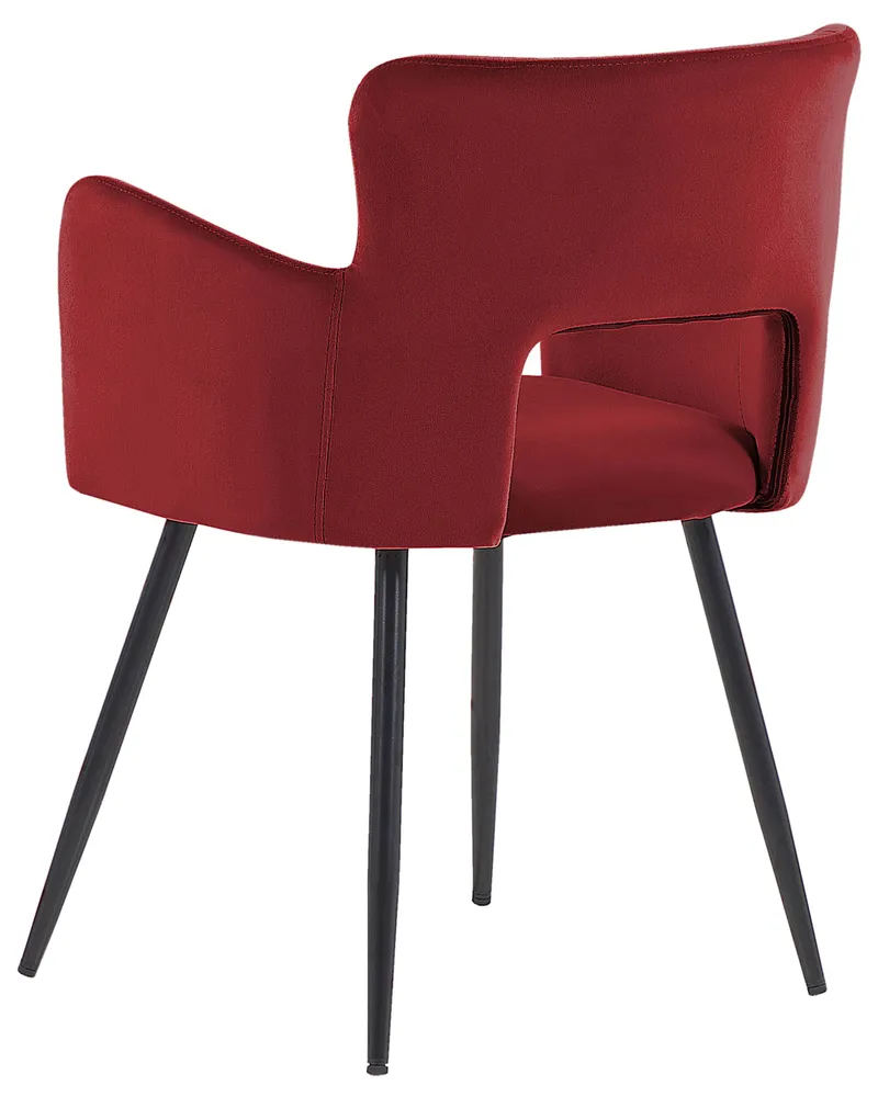 Set di 2 sedie da pranzo velluto rosso cupo e nero SANILAC