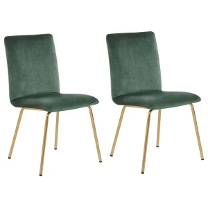 Set di 2 sedie da pranzo velluto verde smeraldo RUBIO