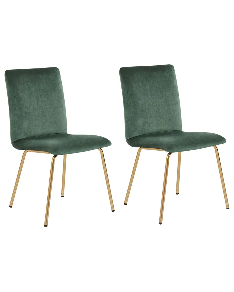 Set di 2 sedie da pranzo velluto verde smeraldo RUBIO