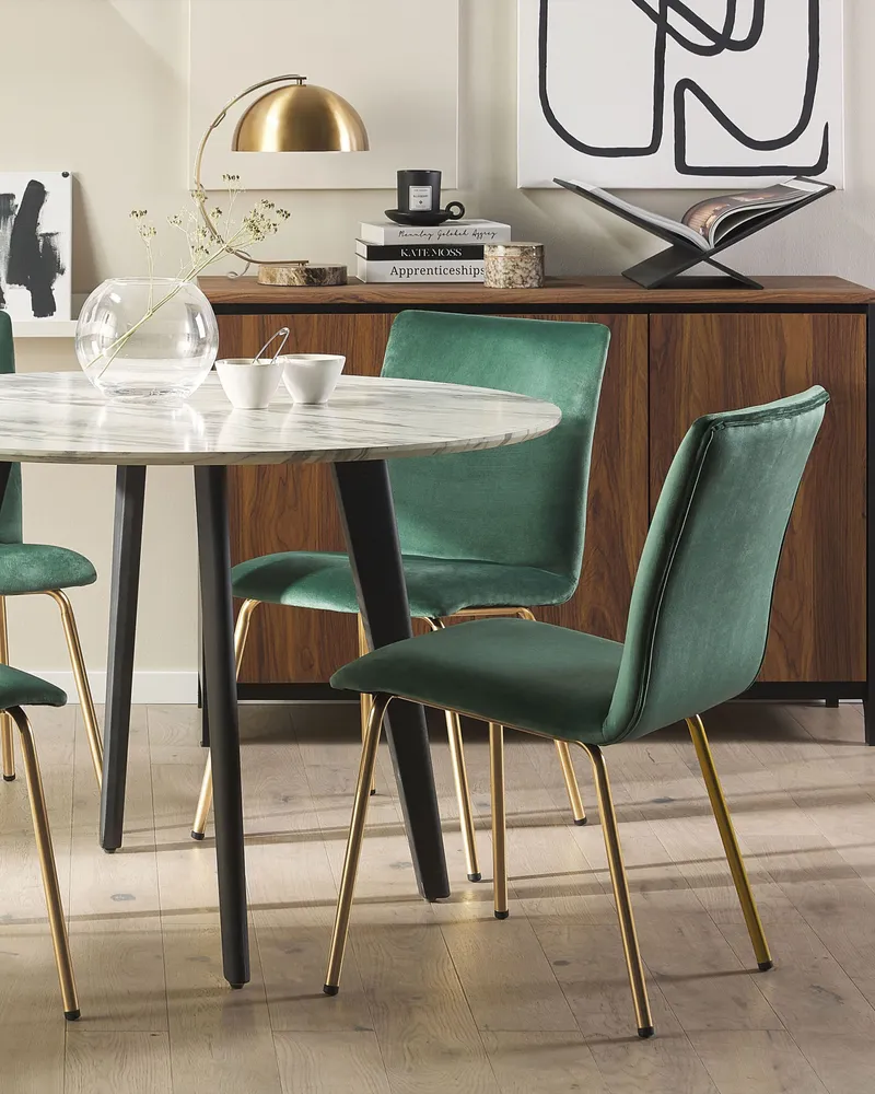 Set di 2 sedie da pranzo velluto verde smeraldo RUBIO