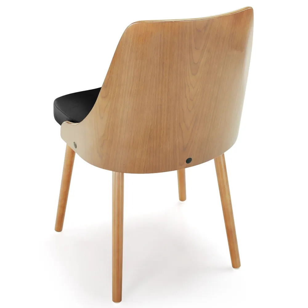 Set di 6 sedie scandinave Lalix rovere palese e nero
