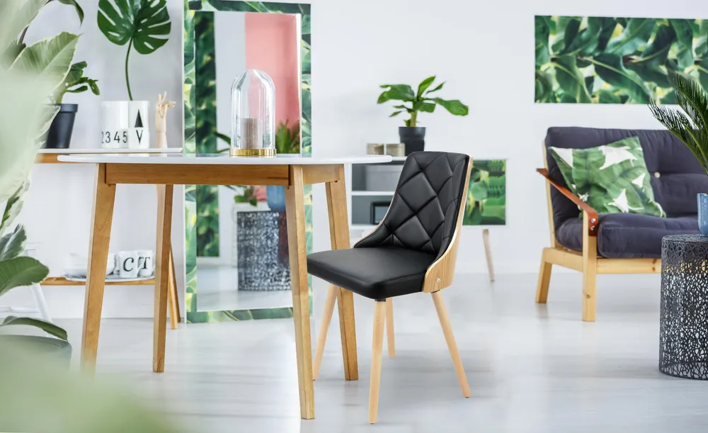 Set di 6 sedie scandinave Lalix rovere palese e nero
