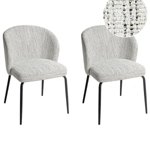 Set di 2 sedie tessuto bianco ZANA