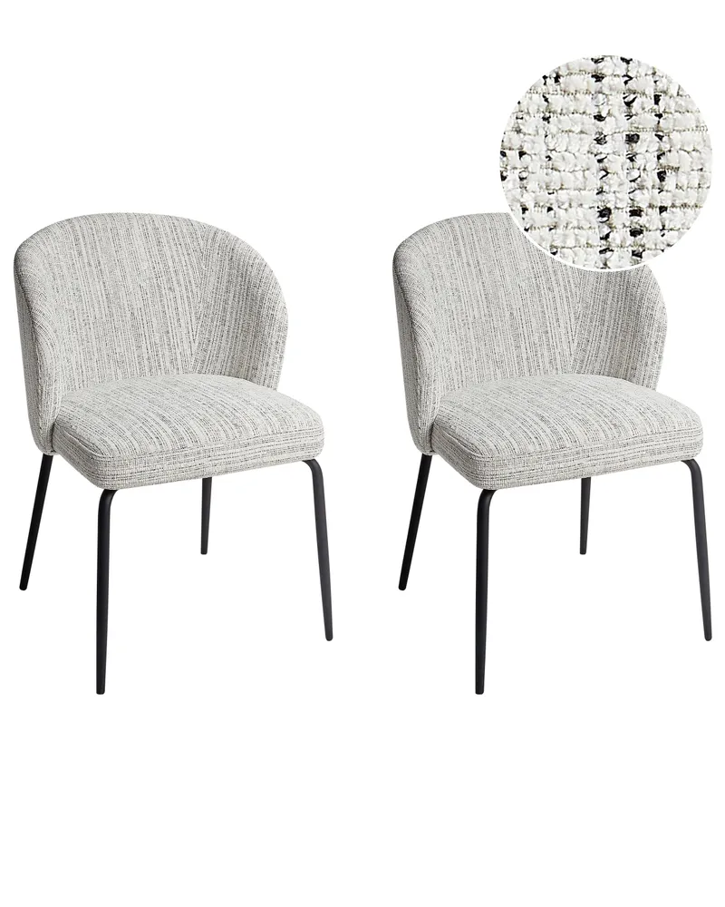 Set di 2 sedie tessuto bianco ZANA