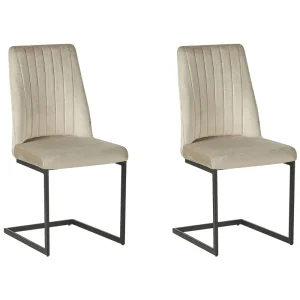 Set di 2 sedie velluto grigio talpa LAVONIA