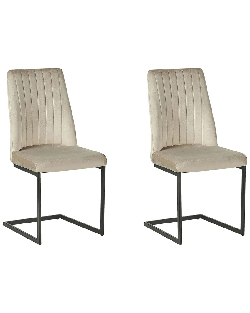 Set di 2 sedie velluto grigio talpa LAVONIA