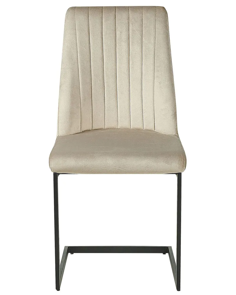 Set di 2 sedie velluto grigio talpa LAVONIA