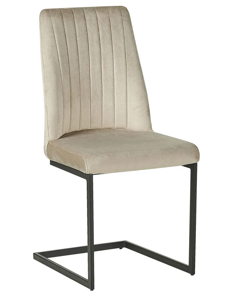 Set di 2 sedie velluto grigio talpa LAVONIA