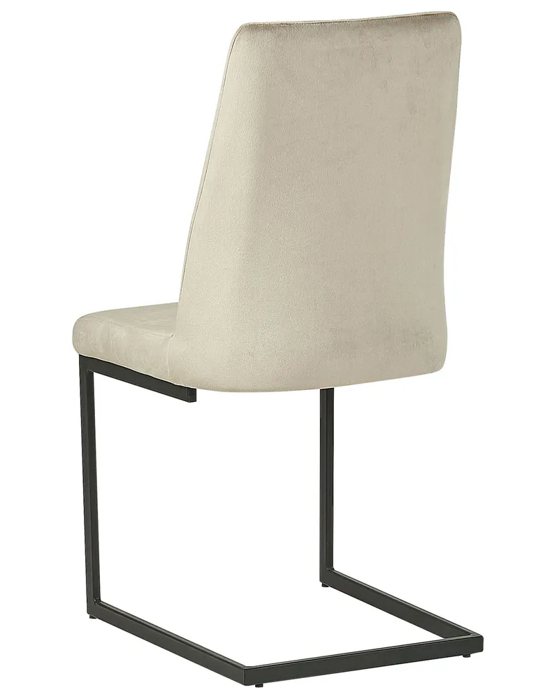 Set di 2 sedie velluto grigio talpa LAVONIA