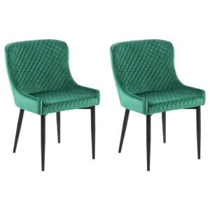 Set di 2 velluto verde e nero SOLANO