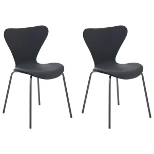 Set 2 Velvet Dining Chairs Nero puro BOONVILLE