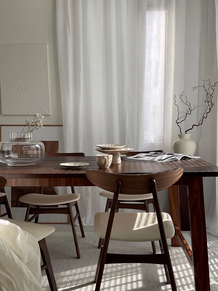 Set 2 Wooden Dining Chairs Dark Wood and White LYNN