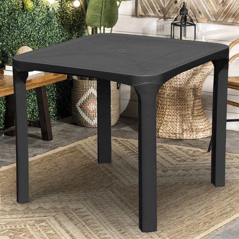 Tavolo quadrato da esterno "Olè" resina rattan per giardino cm 80x80 72h