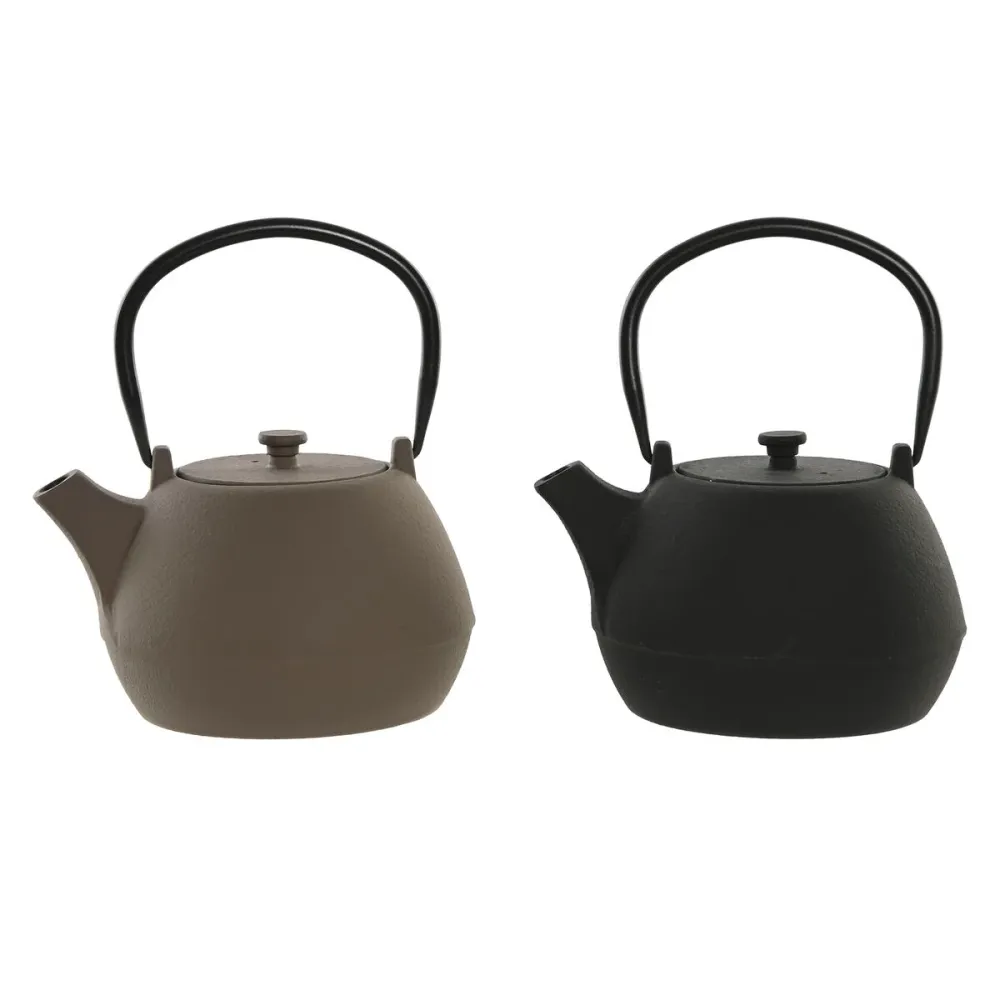 Teiera Home ESPRIT Nero Camoscio Acciaio inossidabile Ferro 1,2 L (2 Unità)