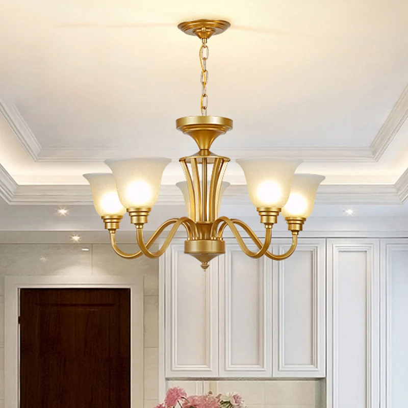 Lampadario metallo Sputnik Illuminazione d'epoca 3/5/6 lampadine Lampada sospensione soffitto per soggiorno oro con paralu...