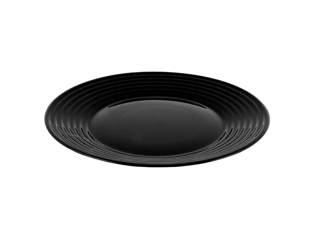 Black Round Soup Plate 25 cm Harena Noir Luminarc Dishwasher Safe