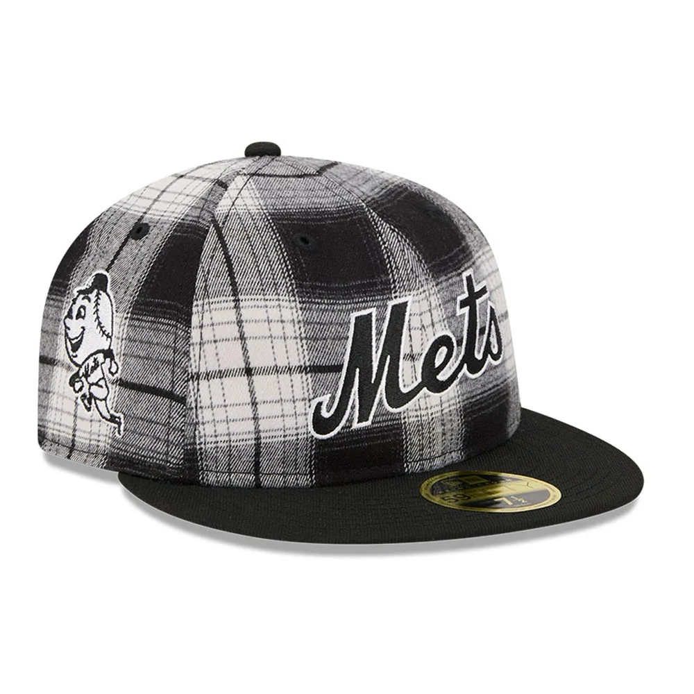 59FIFTY Fitted Vintage Crown New York Mets MLB Grunge Style Plaid 6