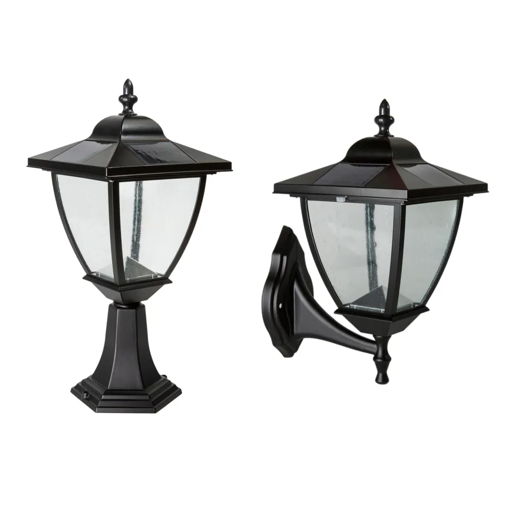 Classy Caps Nero puro Aluminum Elegante Solar Lamp SML556 con Illuminazione LED