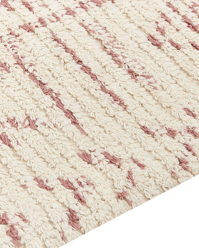 Cotton Area Rug 80 x 150 cm Camoscio and Pink EDIRNE