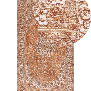 Cotton Area Rug 80 x 150 cm Orange HAYAT