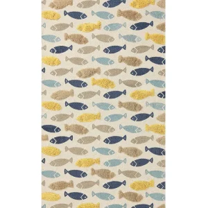 Cotton Kids Rug Fish Print 80 x 150 cm Multicolour IPUH