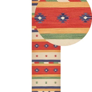 Cotton Kilim Runner Rug 80 x 300 cm Multicolour ALAPARS