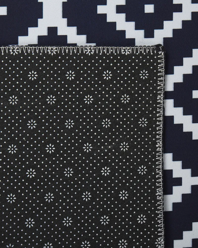 Runner Rug 80 x 240 cm Nero notte and White KARUNGAL